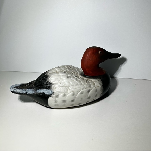 Ceramic Canvasback Duck Decoy Figure Display hand painted redhead  Vintage - Picture 6 of 9